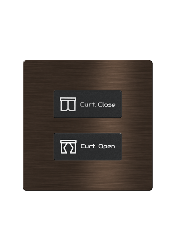 Click Push Button TIS-BUS Series 2 gang in Single Frame Gold