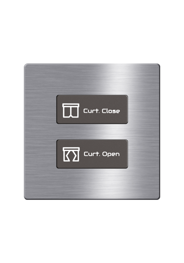 Click Push Button TIS-BUS Series 2 gang in Single Frame Gray