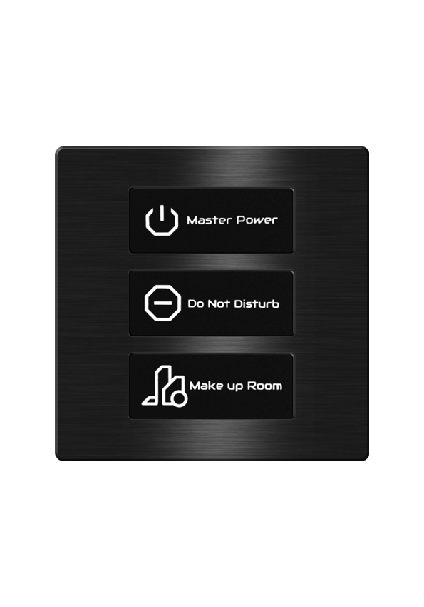 Click Push Button TIS-BUS Series 3 gang in Single Frame Black