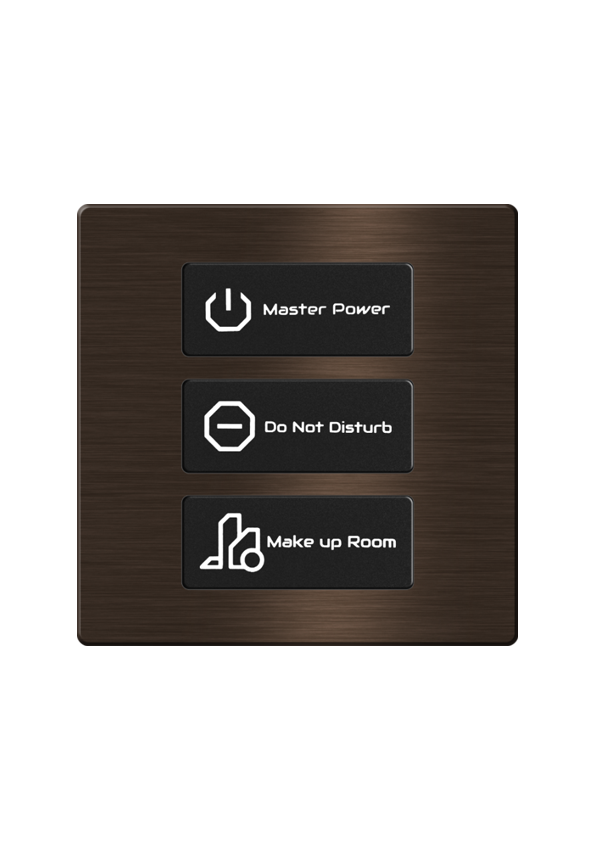 Click Push Button TIS-BUS Series 3 gang in Single Frame Gold