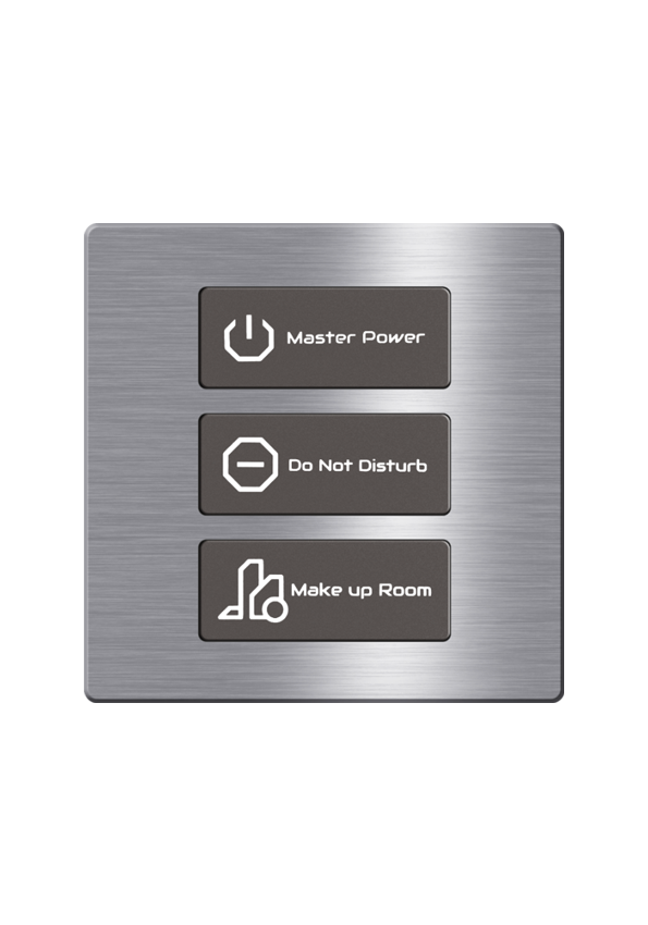 Click Push Button TIS-BUS Series 3 gang in Single Frame Gray