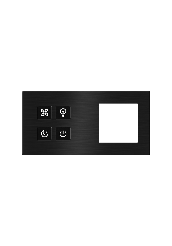 Click Push Button TIS-BUS Series 4 gang in Double Frame Black
