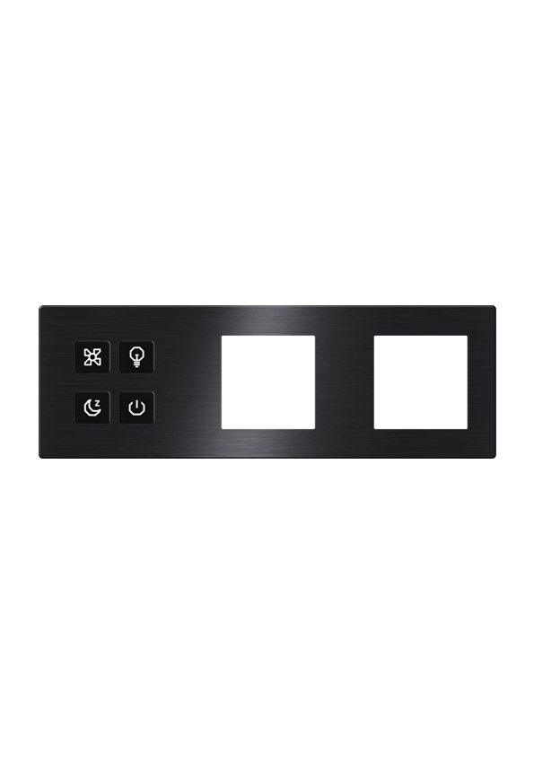 Click Push Button TIS-BUS Series 4 gang in three Frame Black