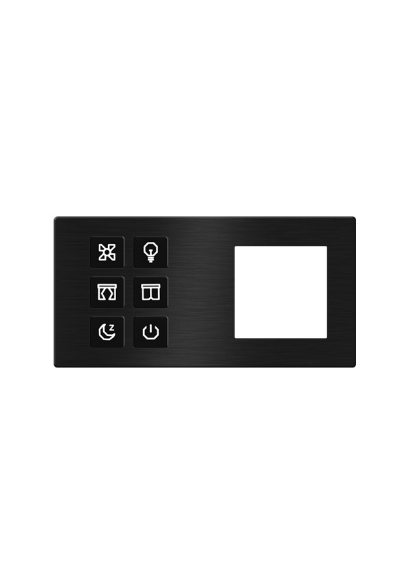 Click Push Button TIS-BUS Series 6 gang in Double Frame Black