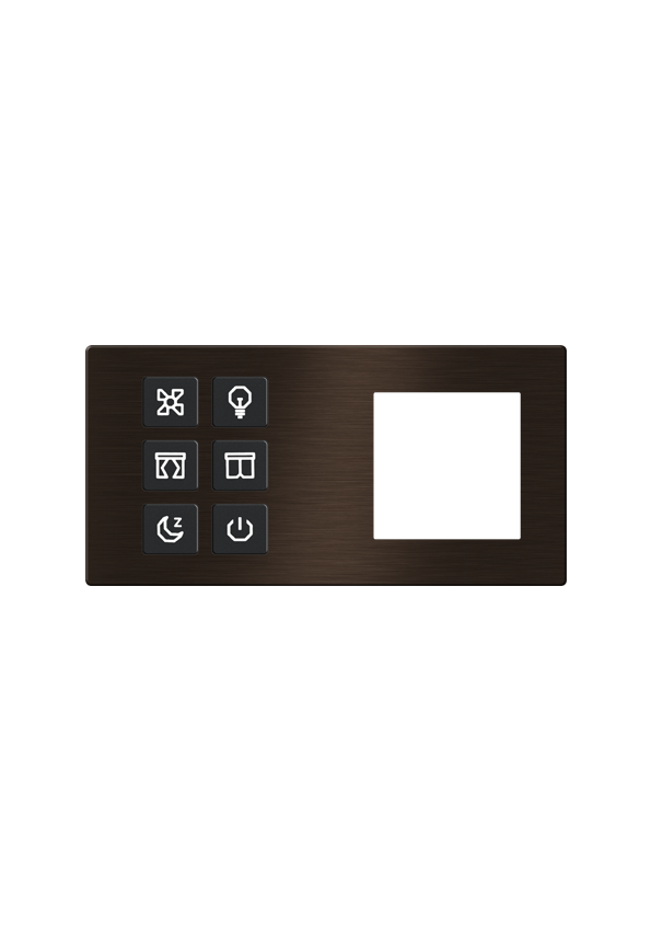 Click Push Button TIS-BUS Series 6 gang in Double Frame Gold