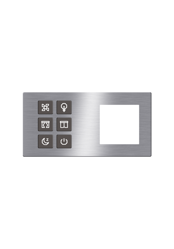Click Push Button TIS-BUS Series 6 gang in Double Frame Gray