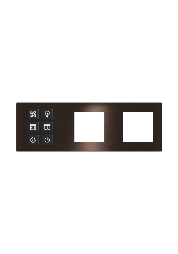 Click Push Button TIS-BUS Series 6 gang in three  Frame Gold