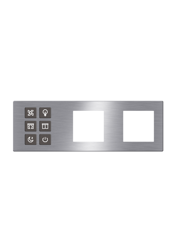 Click Push Button TIS-BUS Series 6 gang in three  Frame Gray