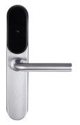 Mifare card lock, proximity IP65 Water proof Solid 304# stainless steel panel and handle handle/handle collar/cylinder cover Black oxidation finish treatment Work with Europe mortise 4585/5572 etc Work with AAA alkaline battery Emergency key for backup use 300,000 times life test Offline system for management