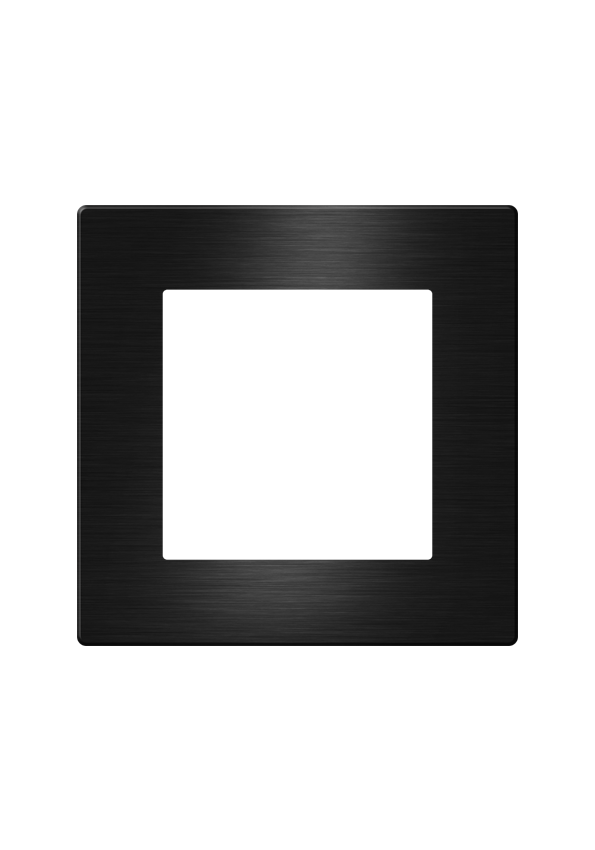 Click Brushed Aluminum Cover 1 Frame UK Size, Black