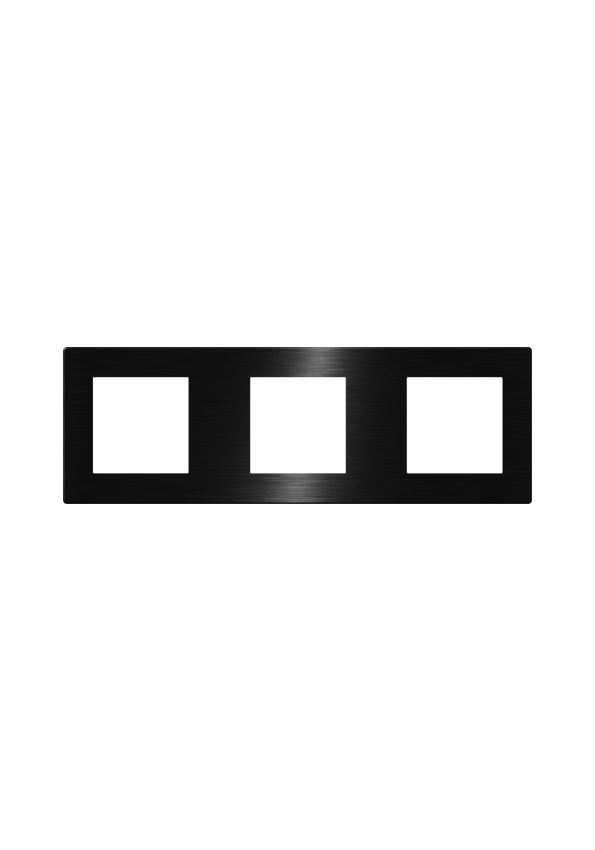 Click Brushed Aluminum Cover 3 Frame UK Size, Black
