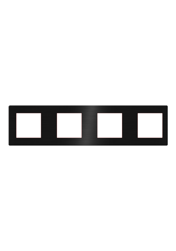 Click Brushed Aluminum Cover 4 Frame UK Size, Black