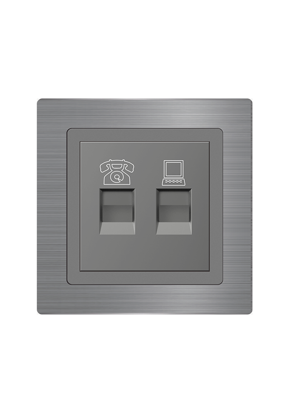 Click TEL and Data Socket Gray