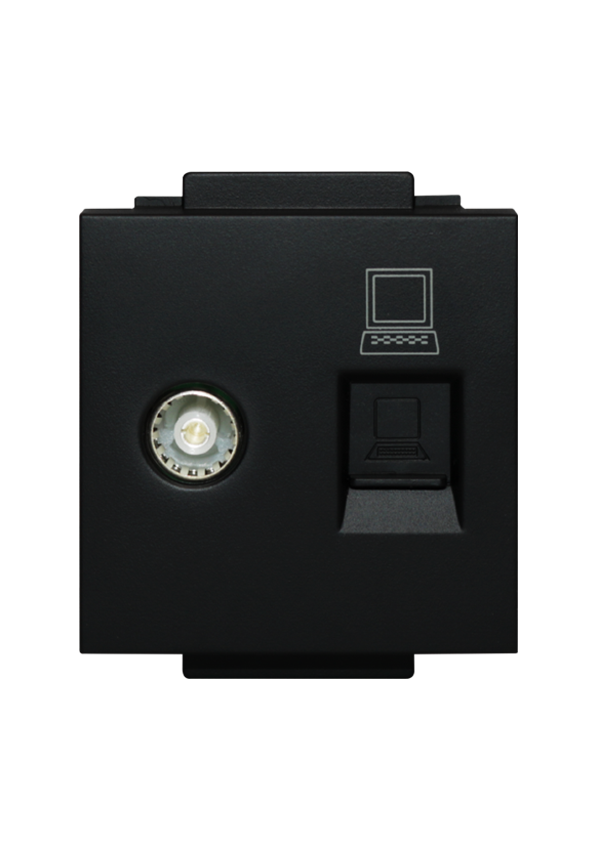 Click TV and Data Socket Black