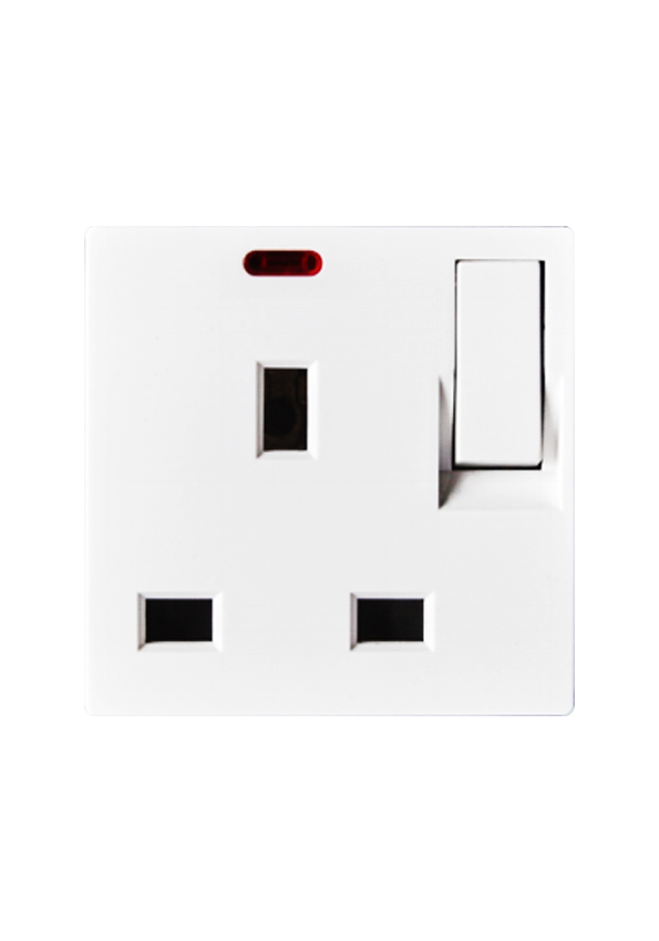 SOL Universal switched socket with LED White Color UK Size