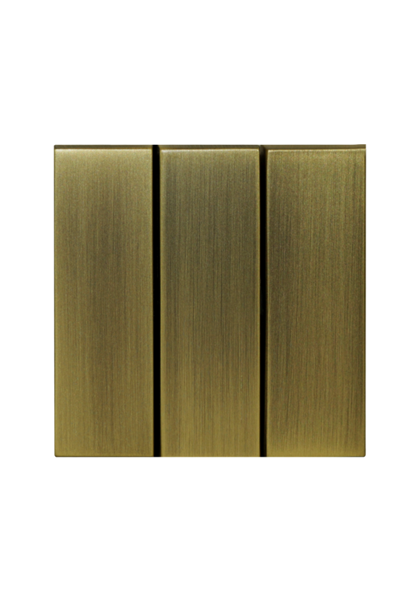 SOL 3 Gang 2 Way Switch   Gold Copper UK Size