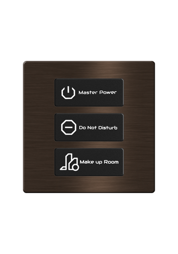 [TIS-CLK-3B-1F-GOL] Click Push Button TIS-BUS Series 3 gang in Single Frame Gold