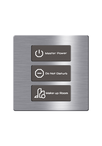 [TIS-CLK-3B-1F-GRY] Click Push Button TIS-BUS Series 3 gang in Single Frame Gray