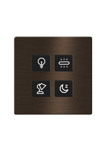 [TIS-CLK-4B-1F-GOL] Click Push Button TIS-BUS Series 4 gang in Single Frame Gold
