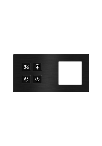 [TIS-CLK-4B-2F-BLK] Click Push Button TIS-BUS Series 4 gang in Double Frame Black
