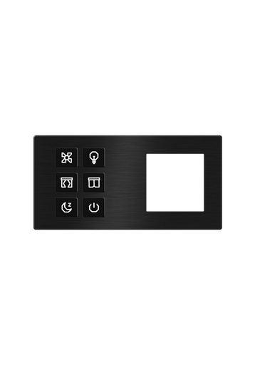 [TIS-CLK-6B-2F-BLK] Click Push Button TIS-BUS Series 6 gang in Double Frame Black