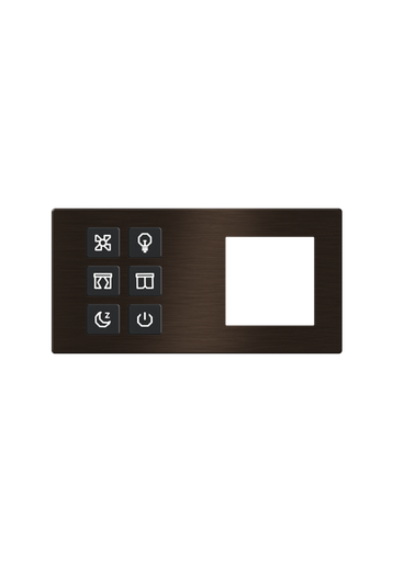 [TIS-CLK-6B-2F-GOL] Click Push Button TIS-BUS Series 6 gang in Double Frame Gold