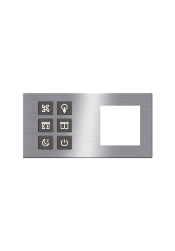 [TIS-CLK-6B-2F-GRY] Click Push Button TIS-BUS Series 6 gang in Double Frame Gray