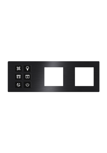 [TIS-CLK-6B-3F-BLK] Click Push Button TIS-BUS Series 6 gang in three  Frame Black