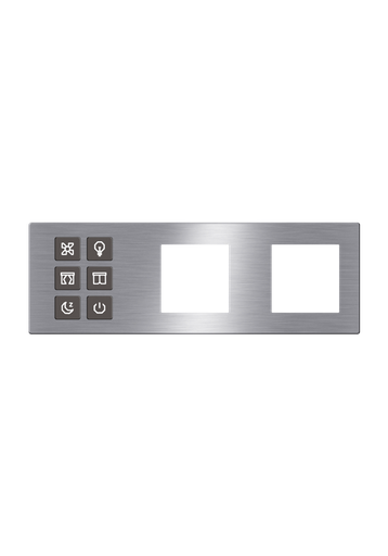 [TIS-CLK-6B-3F-GRY] Click Push Button TIS-BUS Series 6 gang in three  Frame Gray