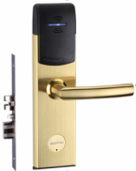 [TIS-E300-GOL] Mifare card lock Stainless steel panel/handle/handle collar/cylinder cover American standard 5 latches mortise Work with alkaline battery Emergency key for backup use 500,000 times life test Offline system for management Die casting 304# stainless steel mortise latch and deadbolt