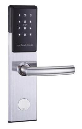 [TIS-E300P-SLV] "Smart Bluetooth digital lock, Work with proximity card 304# stainless steel panel/handle Satin stainless steel treatment American standard 5 latches mortise Available for 60/68 security mortise Work with alkaline battery Emergency key for backup use 500,000 times life test Work with bluetooth technology Support remote passcode change Available for WIFI hub for remote management(optional)"