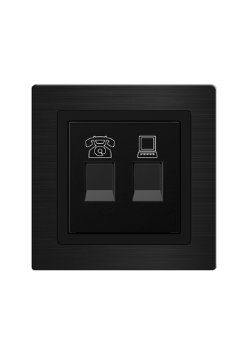 [CLK-DAT-TEL-BLK] Click TEL and Data Socket Black