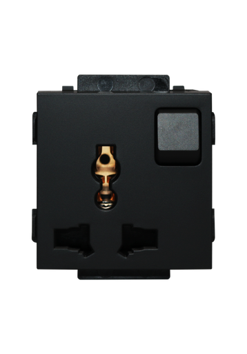 [CLK-PLG-UNV-SW-BLK] Click 13A,220V  Universal socket with switch Black