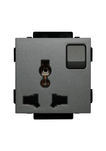 [CLK-PLG-UNV-SW-GRY] Click 13A,220V  Universal socket with switch Gray