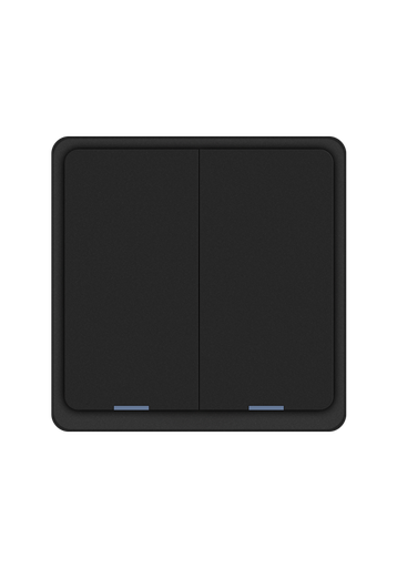 [DIO-2G-SW-BEE-N Black] Dion 2 Gang switch with one relay  (with N neutral connection)  Act as Repeater  Zigbee Protocol  EU and UK Size
