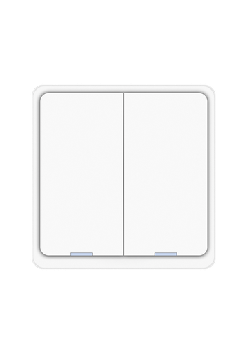 [DIO-2G-SW-BEE-N White] Dion 2 Gang switch with one relay  (with N neutral connection)  Act as Repeater  Zigbee Protocol  EU and UK Size