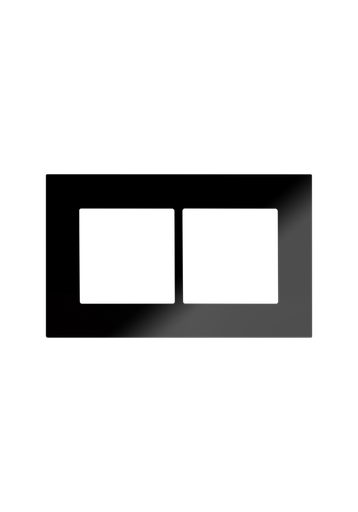 [SOL-COV2-GLS-B] SOL Black Glass  Cover 2 Gang  UK  Size