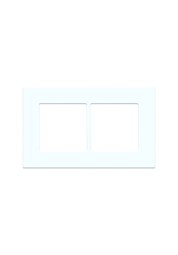 [SOL-COV2-GLS-W] SOL White Glass  Cover 2 Gang  UK  Size