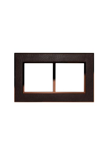 [SOL-COV2-LTR-B] Sol Brown  Leather    Cover 2 Gang  UK  Size