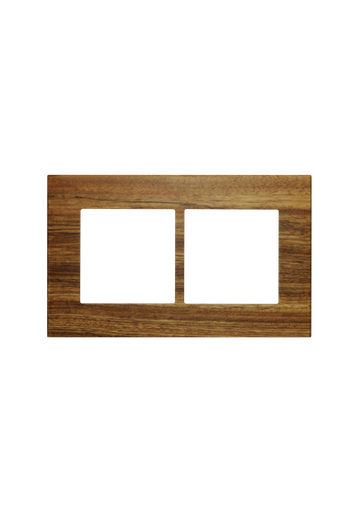 [SOL-COV2-WOD-R] SOL Real Wood  Cover 2 Gang  UK  Size
