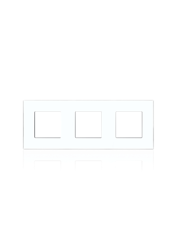 [TER-COV3-WG] Terre 3 Gang cover White  glass