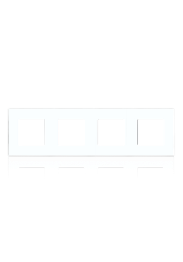 [TER-COV4-WG] Terre 4 Gang cover White  glass