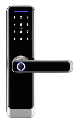 [TIS-A270F-SLF  (5572/6085)] "Smart BLE Digital Fingerprint Lock, Work with proximity card Aluminum alloy panel/handle Satin Nickel treatment Available for 60/85,55/72 mortise or single latch Work with alkaline battery Emergency key for backup use 300,000 times life test Work with bluetooth technology Support remote passcode change Available for WIFI hub for remote management(optional)"